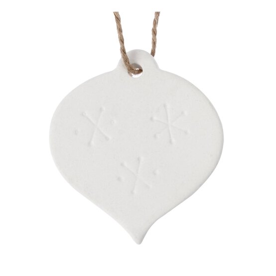 Hanging Ceramic Flat Round Bauble Decoration 8cm image number 2