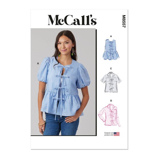 McCall's Women's Tops Sewing Pattern M8557 (AA 10-18) image number 1