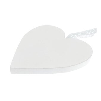 White Wooden Heart Decoration 10cm image number 3
