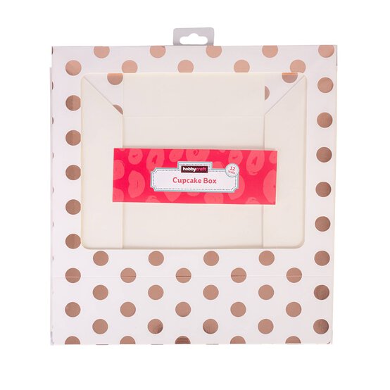 Rose Gold Polka Dot Cupcake Tray Box 12 Wells image number 4