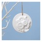Hanging Plaster Floral Tile Decoration 7cm image number 1