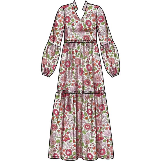 Simplicity Tiered Dress Sewing Pattern S9265 (XXS-XXL) image number 4