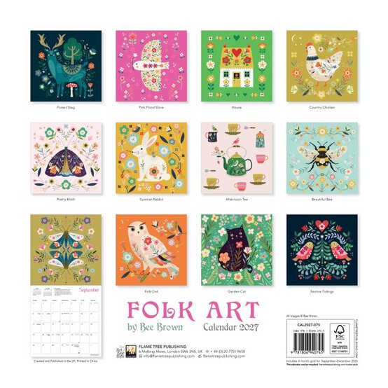 Folk Art by Bee Brown Wall Calendar 2027 image number 4