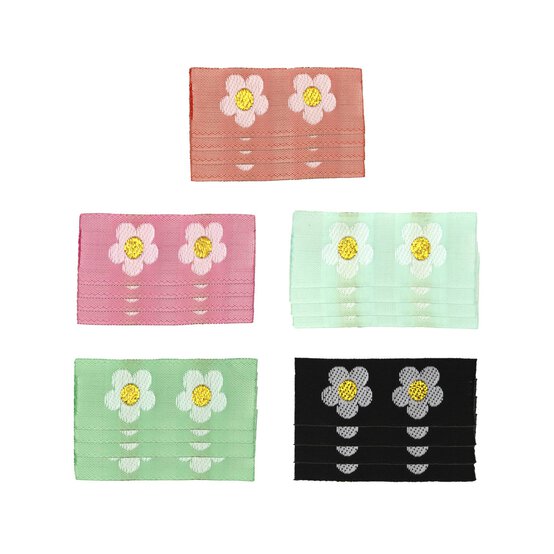 Flower Woven Labels 20 Pack image number 1