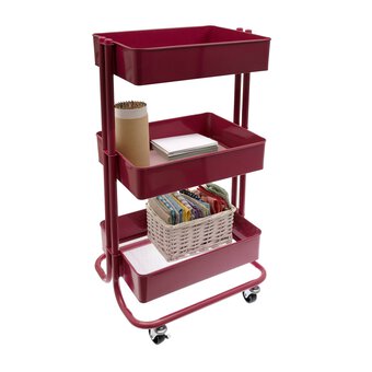 Dusty Pink Three Tier Storage Trolley