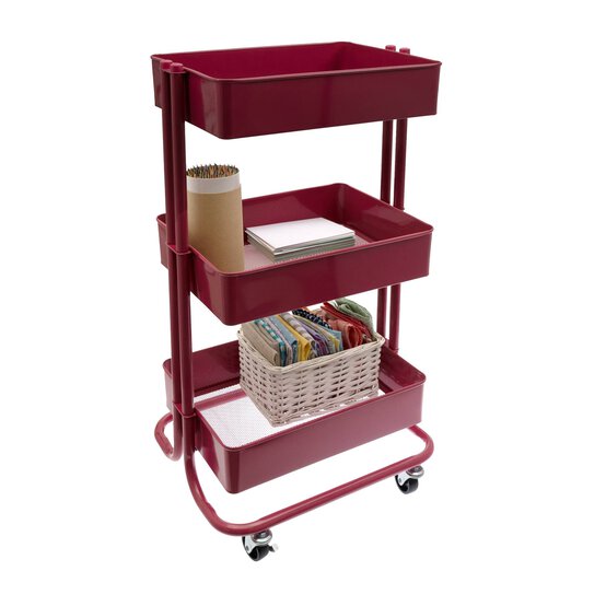 Dusty Pink Three Tier Storage Trolley image number 2