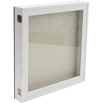 White Wash Magnetic Hinge Box Frame 12 x 12 Inches image number 3