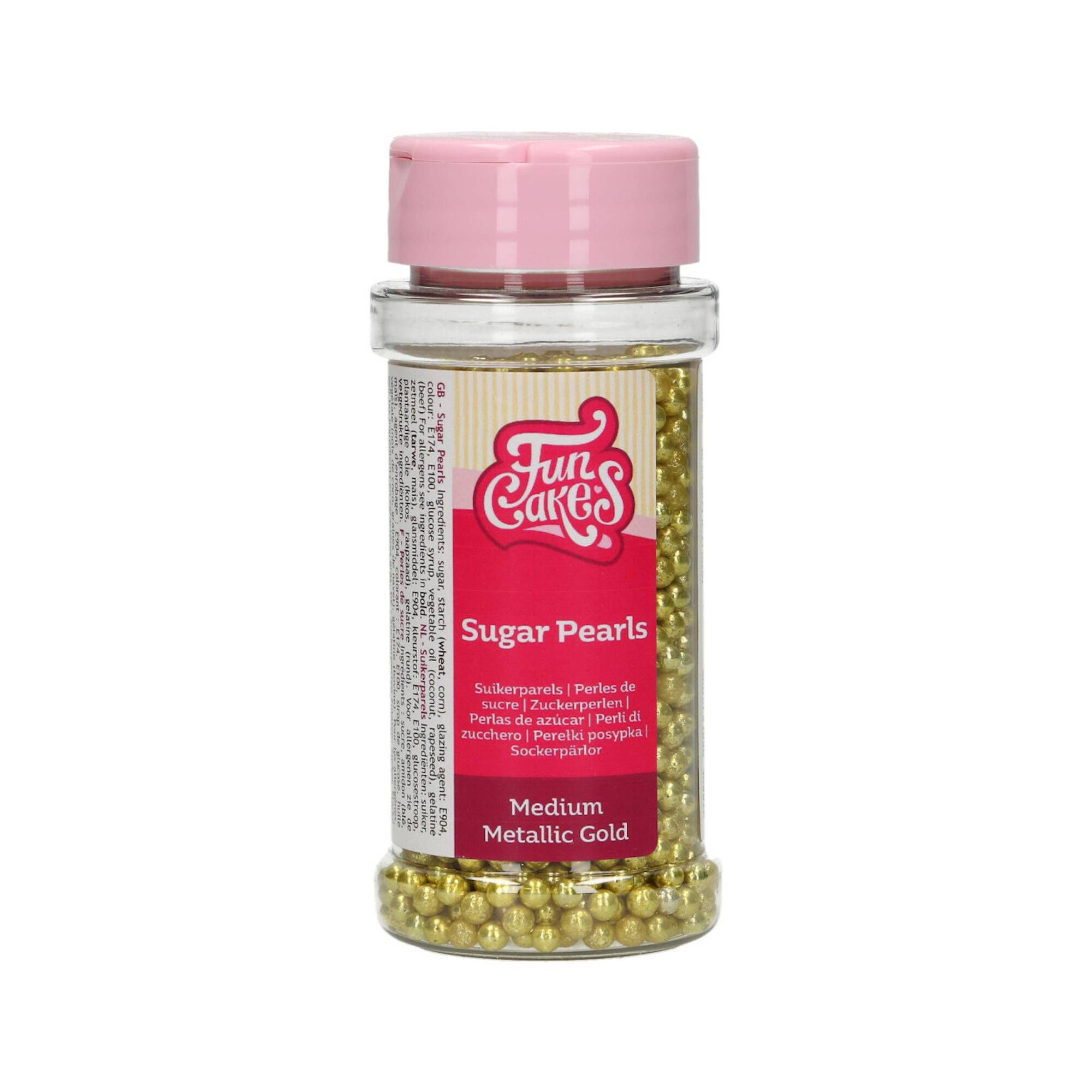 FunCakes Metallic Gold Sugar Pearls 4mm 80g Hobbycraft