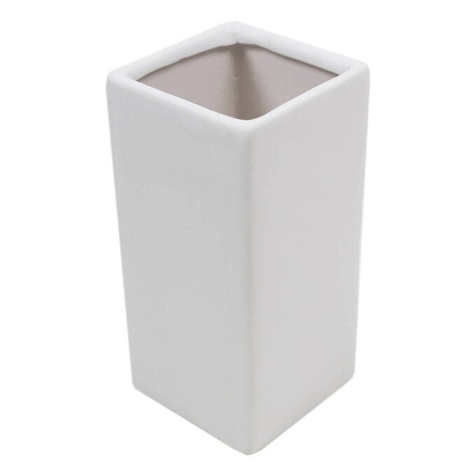 Unglazed Ceramic Square Vase 16cm x 8cm x 8cm image number 1