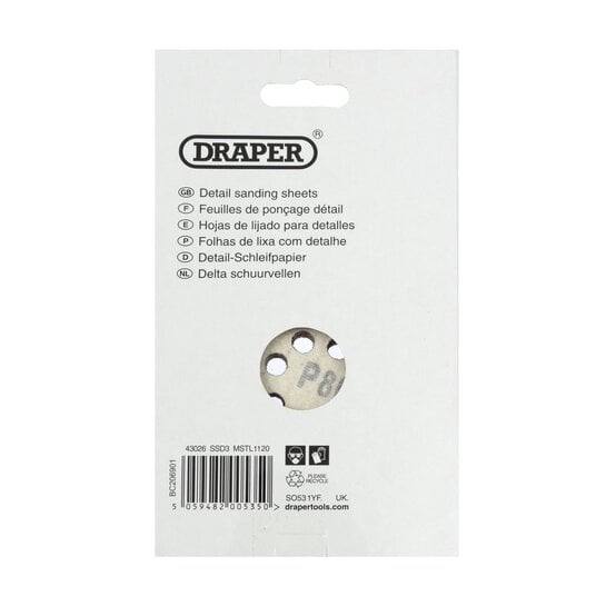 Draper 80 Grit Detail Sanding Sheets 140mm 10 Pack  image number 3