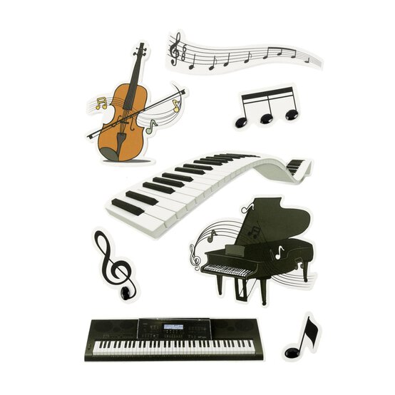 Music Instrument Card Toppers 8 Pack  image number 1