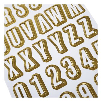Gold Foil Alphabet Chipboard Stickers 84 Pieces