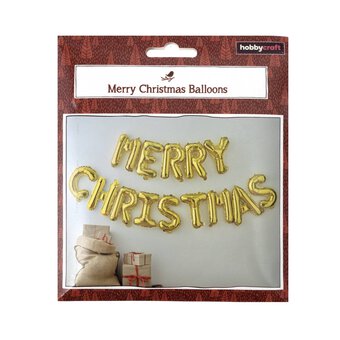 Gold Merry Christmas Balloon Bunting 2m