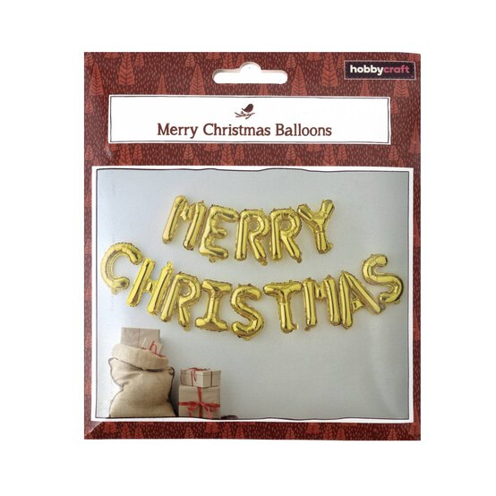 Gold Merry Christmas Balloon Bunting 2m image number 2