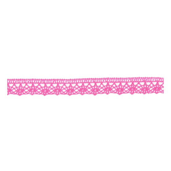Pink 25mm Cotton Lace Trim by the Metre image number 1