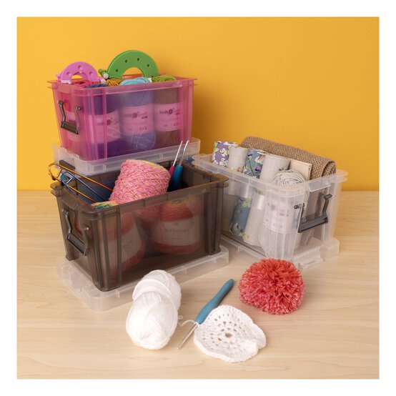 Whitefurze Allstore 1.7 Litre Transparent Pink Storage Box 1.7 Litre image number 5