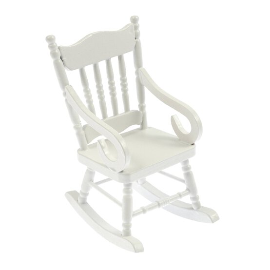 Doll&rsquo;s House White Rocking Chair  image number 1