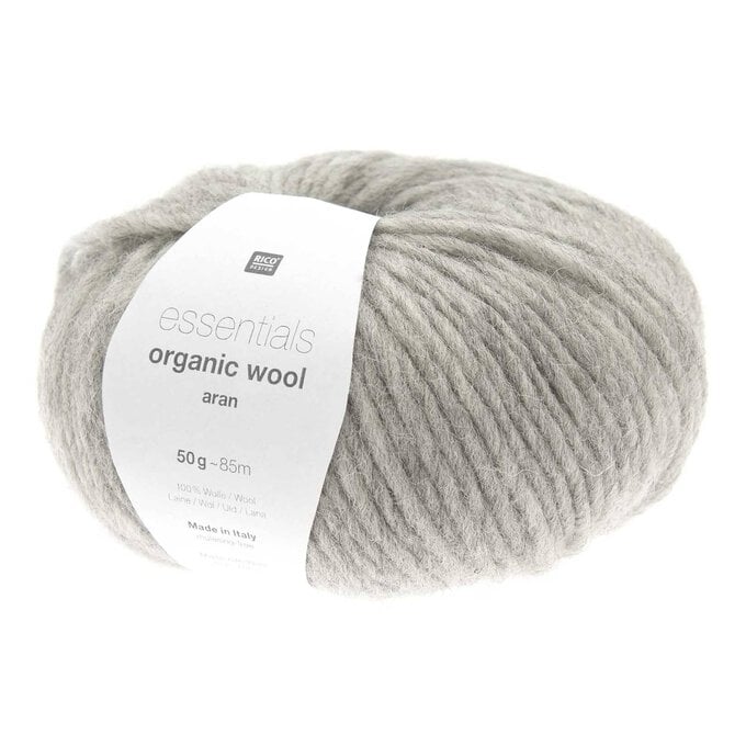 Rico Essentials Grey Organic Wool Aran Yarn 50g image number 1