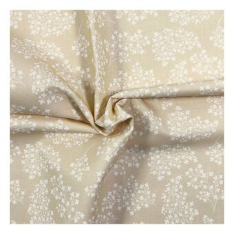 V&A Pressed in Time Beige Sprig Cotton Fabric by the Metre