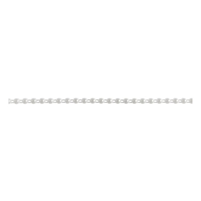 White 3mm Plain Oval Pearl Beading by the Metre image number 1