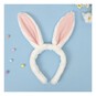White and Pink Bunny Ears Headband image number 1