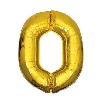 Extra Large Gold Foil Number 0 Balloon