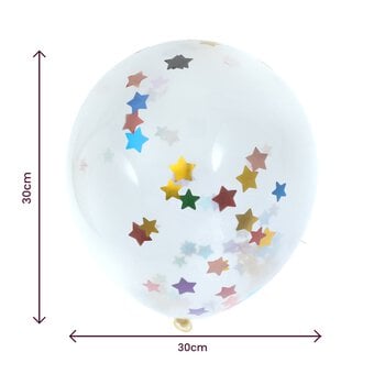 Pastel Star Confetti Balloons 5 Pack