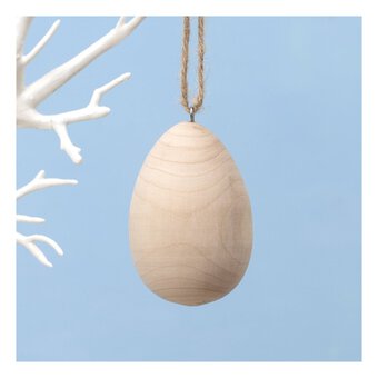 Hanging Wooden Egg 7cm 