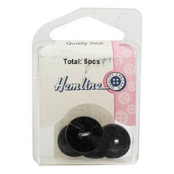 Hemline Black Shell Mother of Pearl Button 5 Pack