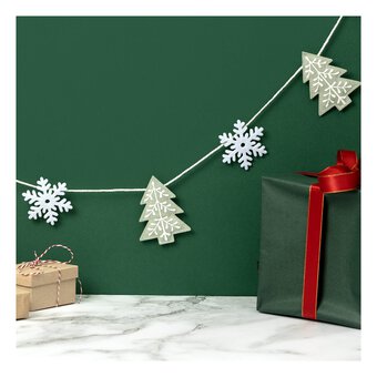 Snowflake and Tree Felt Garland 1.2m