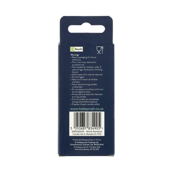 Whisk Metallic Rainbow Number 0 Candle image number 5