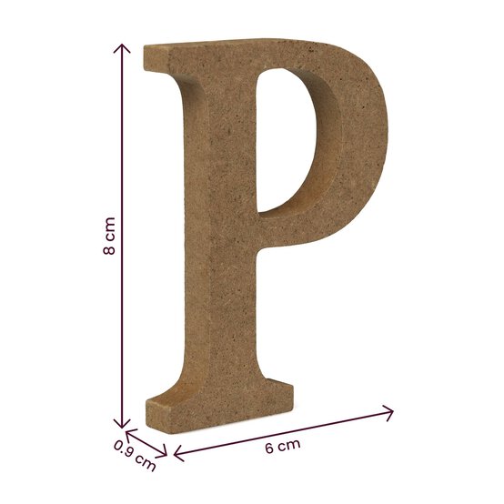 MDF Wooden Letter P 8cm image number 4