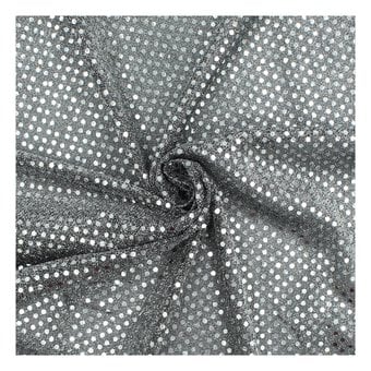 Black and Silver Sequin Polyester Jersey Fabric by the Metre