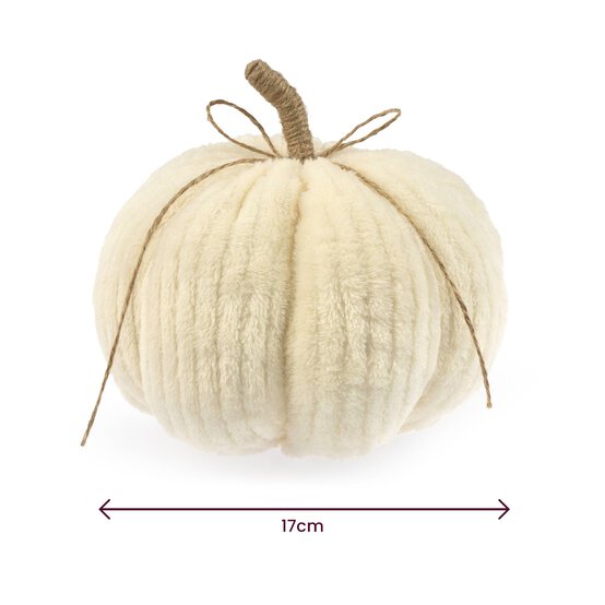 White Chenille Pumpkin 17cm image number 4