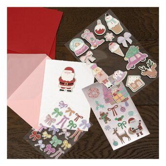Pink Christmas Holographic Stickers