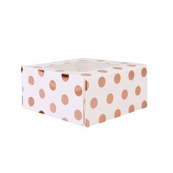 Rose Gold Polka Dot Small Treat Boxes 2 Pack image number 2