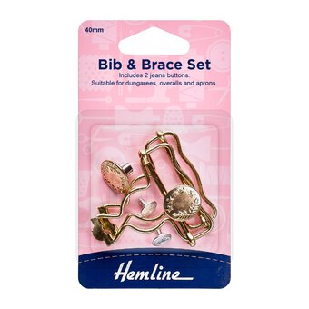Hemline Gold Bib and Brace Set 40mm