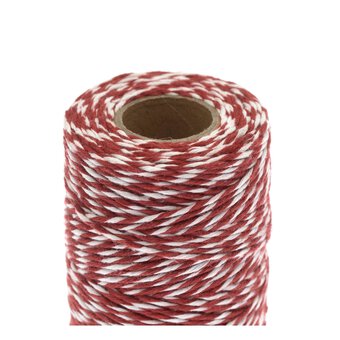Red and White Twine 100m