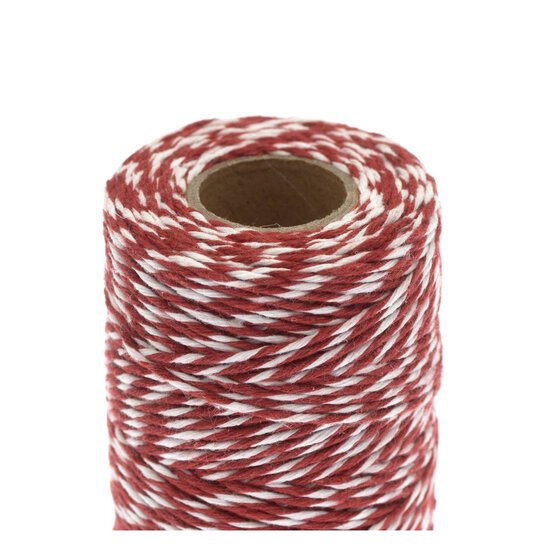 Red and White Twine 100m image number 2