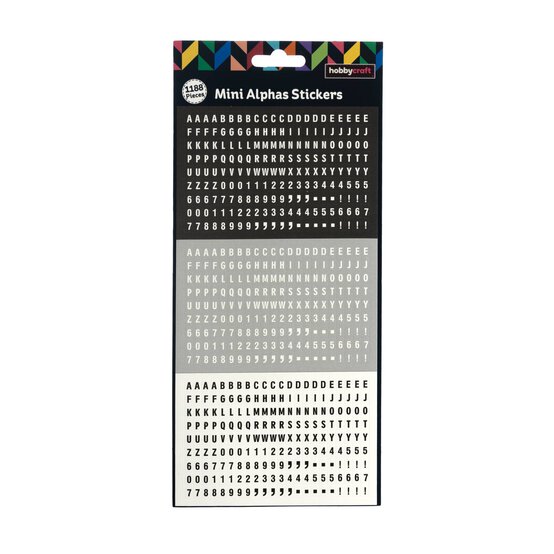 Monochrome Mini Alphabet Stickers image number 4
