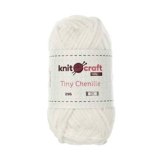 Knitcraft White Tiny Chenille DK Yarn 25g image number 1