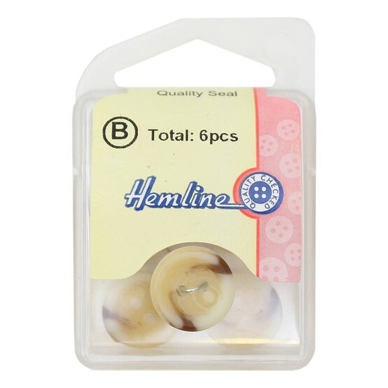 Hemline Assorted Basic Knitwear Button 6 Pack image number 2