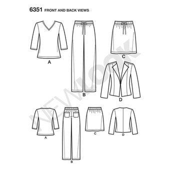 New Look Women's Separates Sewing Pattern 6351 image number 2