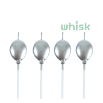 Whisk Silver Balloon Candles 4 Pack