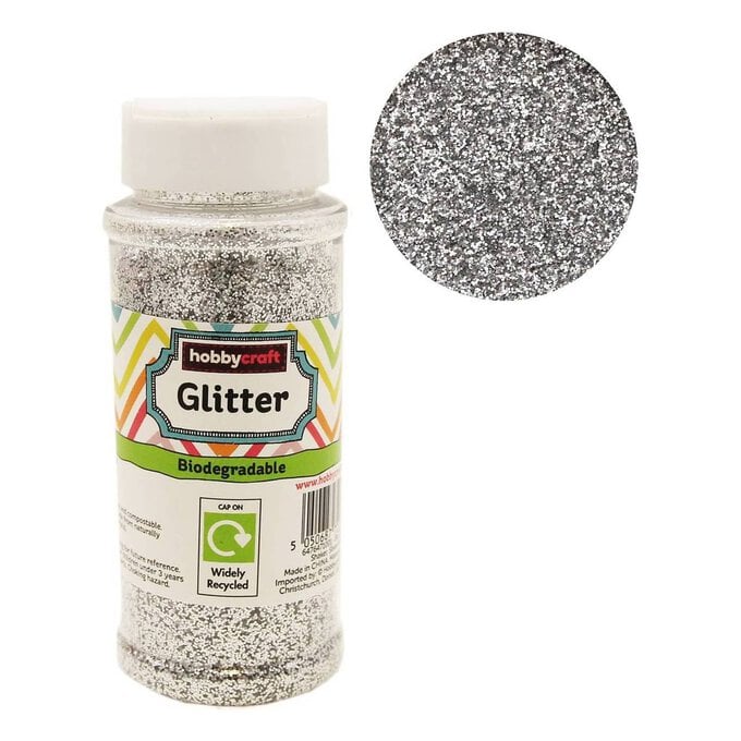 Silver Biodegradable Glitter Shaker 80g image number 1