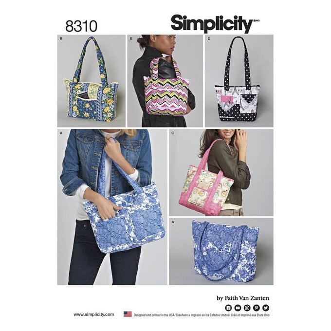 Simplicity Tote Bags Sewing Pattern 8310 image number 1