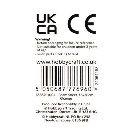 Orange EVA Foam Sheet 45cm x 30cm image number 5
