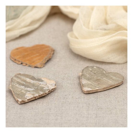 Create & Celebrate Bark Wooden Hearts 72 Pack image number 2