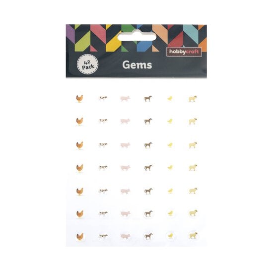 Adhesive Farm Animal Gems 42 Pack  image number 3