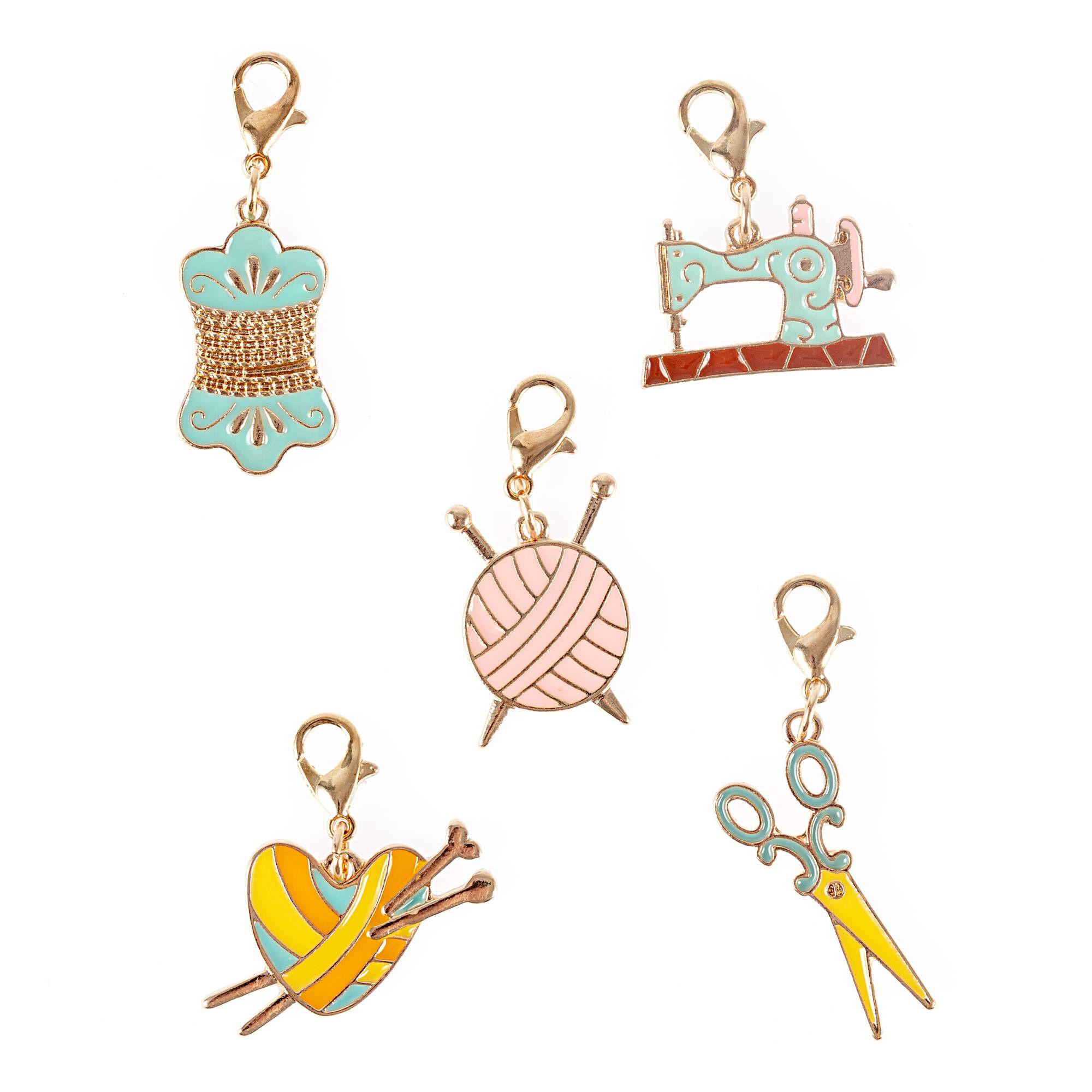 Sewing and Knitting Stitch Marker Charms 5 Pack Hobbycraft